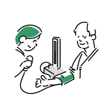 血圧測定をしているイラスト